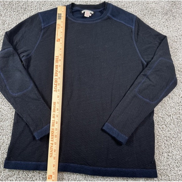 Carbon 2 Cobalt Mens Crewneck Cotton Sweater Black Blue Medium - Picture 5 of 5